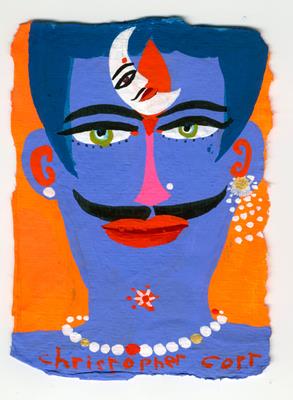 Portrait Of A Blue Sadu by Christopher Corr