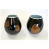Tenmoku Rocking Bowls With Rusty Circles by Chris Keenan
