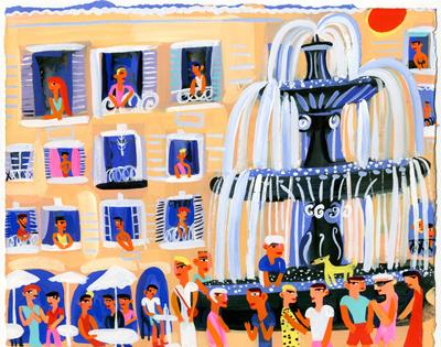 The Fountain In La Place Aux Herbes, Uzes by Christopher Corr
