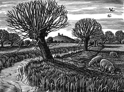 Burrow Mump, Somerset Levels by Howard Phipps
