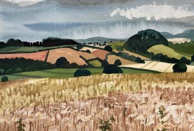 Rain Over Hot Fields by Liz Somerville