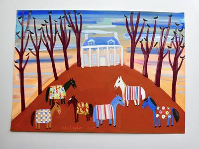 Horses In Coats, Near Hudson, NY by Christopher Corr